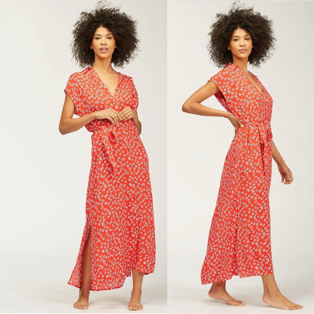 Billabong Red Floral Midi Dress - Picture 2 of 13